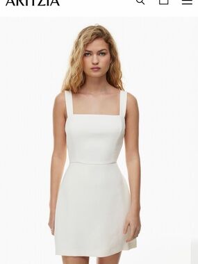 Aritzia Wilfred Blue Square-Neck Tie Back Mini Dress Size 0 or Small